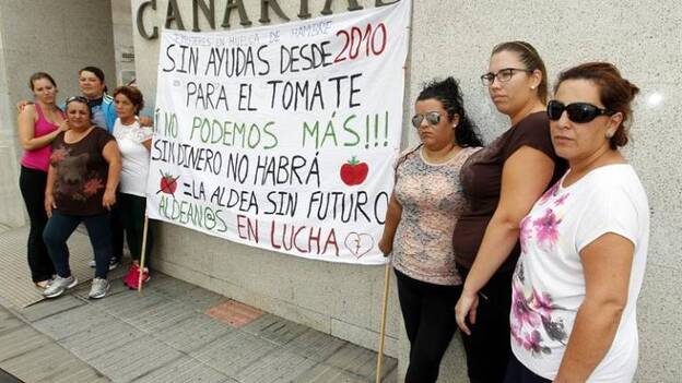Siete mujeres de La Aldea, en huelga de hambre para exigir ayudas al tomate