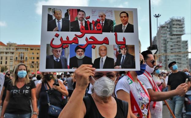 Imagen de las protestas por las calles de Beirut./EFE
