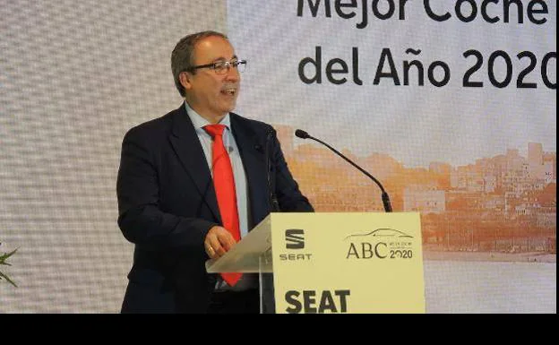 Mikel Palomera durante la entrega del premio ABC al Mejor Coche del Año 2020 al Seat Tarraco/