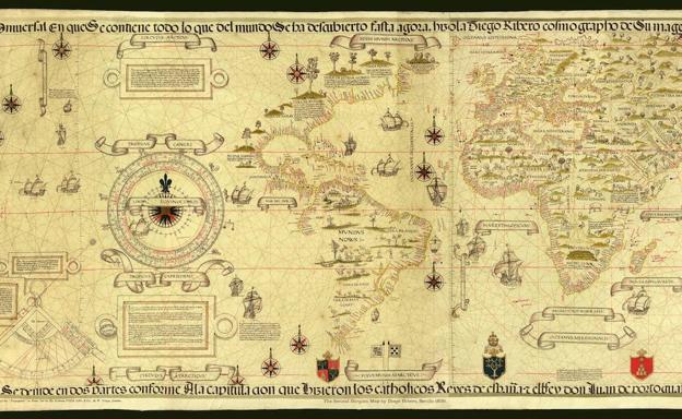 Planisferio de Diego Ribero, publicado en 1529 y conservado en el Museo Naval de Madrid./R.C.