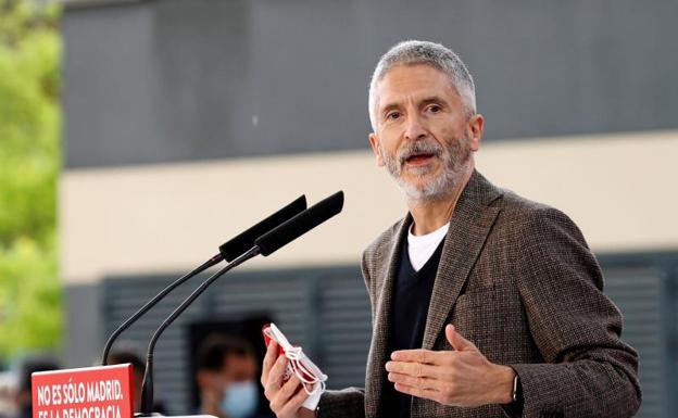 El ministro del Interior, Fernando Grande-Marlaska, participa en un acto de campaña del PSOE. /Efe