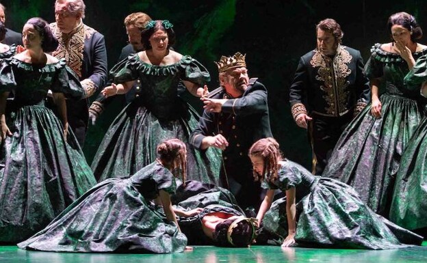 Escena de la producción de 'Nabucco' que el Teatro Real acogerá 151 años después de su estreno en el coliseo. 