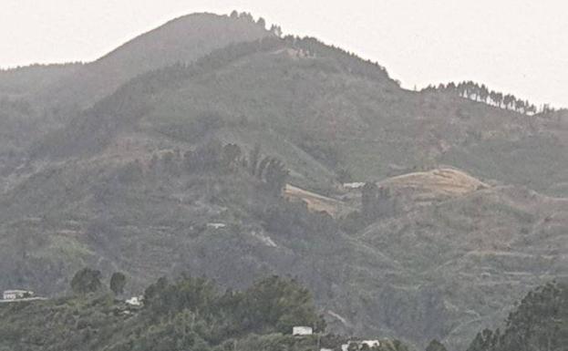 Imagen de la zona del conato en Valleseco de este miércoles. 