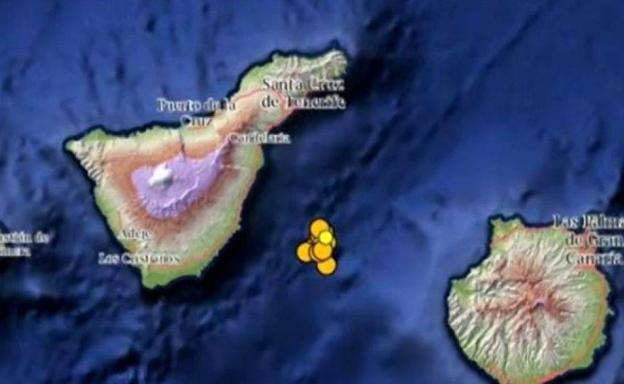 Imagen de archivo de movimientos sísmicos en el volcán de enmedio entre Tenerife y Gran Canaria. 