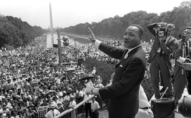 Martin Luther King en la marcha sobre Washington.