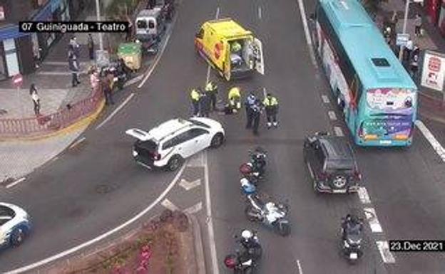 Imagen del accidente en Las Palmas de Gran Canaria. 