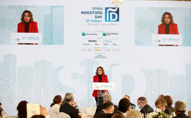La vicepresidenta Teresa Ribera interviene en la XII edición de Spain Investors Day. 