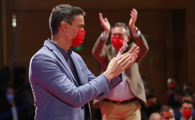 Pedro Sánchez, este sábado, en la presentación de Juan Espadas como candidato del PSOE a la Junta de Andalucía.