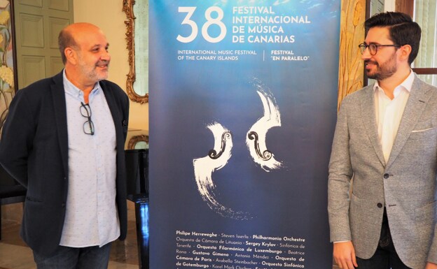 Jorge Perdigón, director del 38º Festival, y Antonio Méndez, director de la Orquesta de Cámara de París. /C7