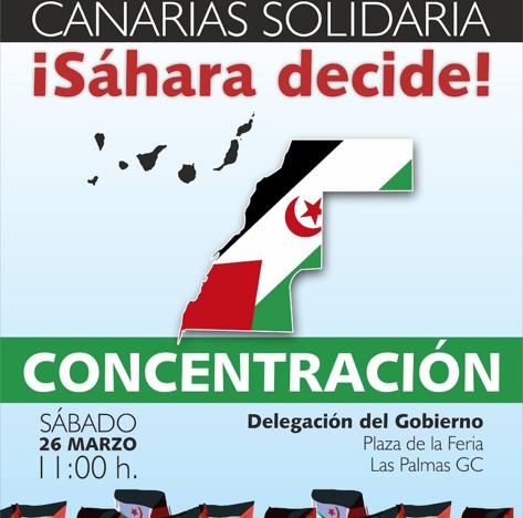 Solidarity rally with the Saharawi people in the capital of Gran Canaria