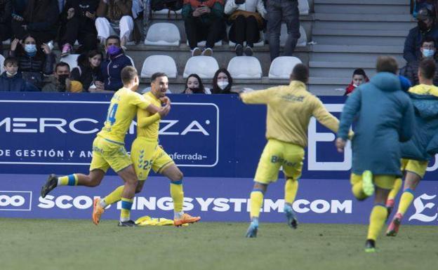Rober celebra el gol de la victoria ante la Ponferradina. /laliga