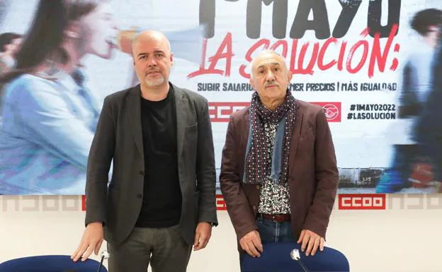 Los secretarios generales de CCOO y UGT, Unai Sordo y Pepe Álvarez. /europa press