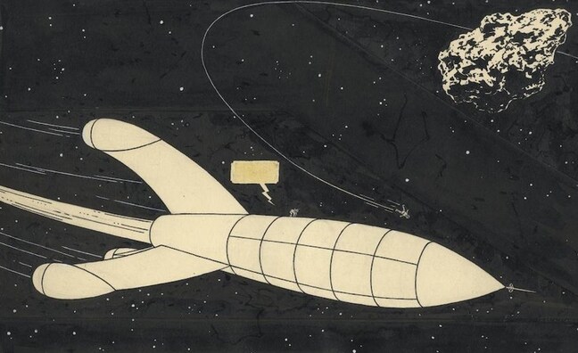 Detalle de una página de 'Aterrizaje en la Luna' (1954) de la serie de Tintín, valorado en 3 millones de euros./R. C.