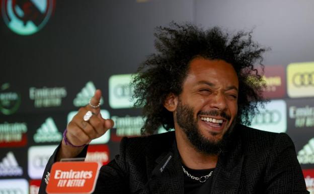 Marcelo, during his farewell press conference for Real Madrid.