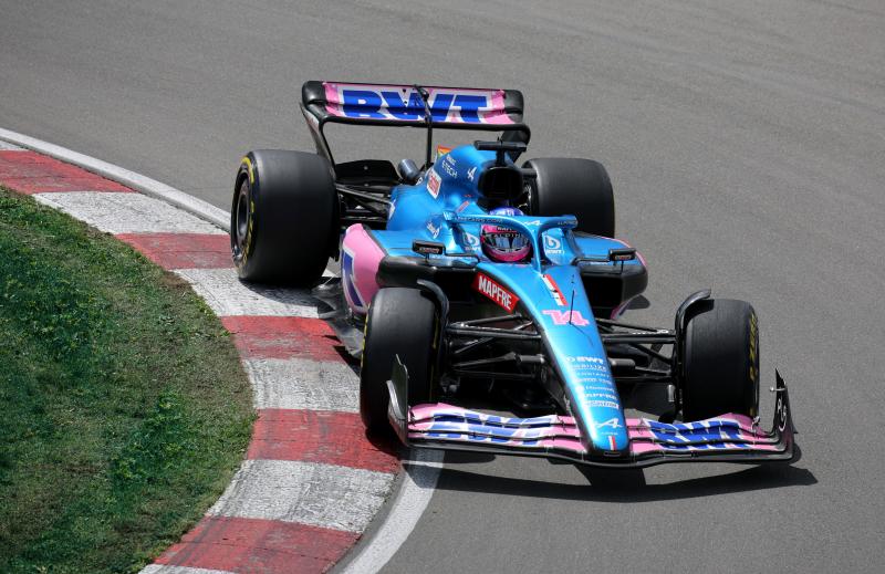 Fernando Alonso at the controls of his Alpine. 