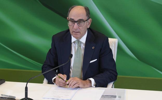 El presidente de Iberdrola, Ignacio Galán, en la junta de accionistas celebrada en Bilbao. /R. C.