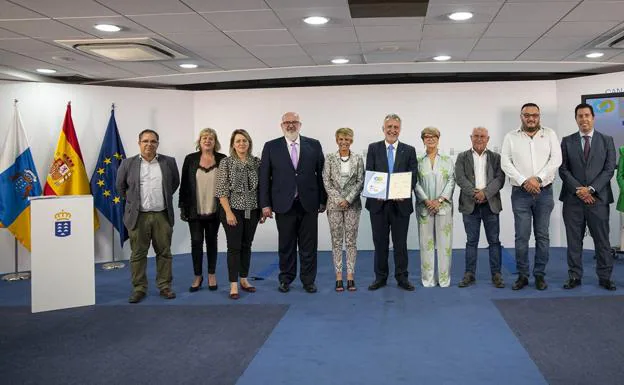 Image of the signatories of the agreement, last week, in the capital of Gran Canaria. 
