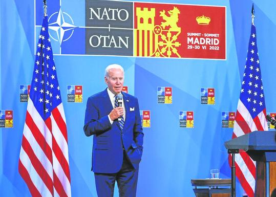 Biden, este jueves, en la segunda y última jornada de la cumbre de Madrid. /EFE