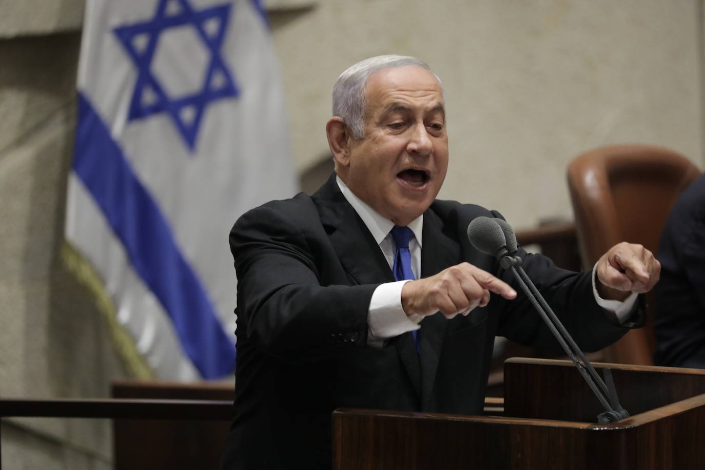 Netanyahu, líder de la oposición esta legislatura, intervino el jueves en la sesión en que se disolvió la Kneset./EFE