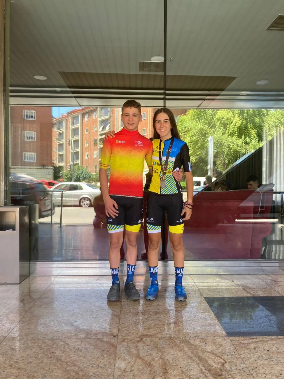 Adriel Guerra and Daniela Báez, after their respective successes in Valladolid. 