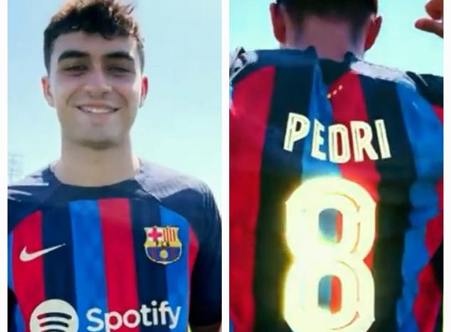 Pedri takes Iniesta's number 8 at FC Barcelona
