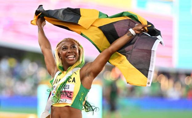 Jamaican Shelly Ann Fraser-Pryce, world champion in the 100 meters. 
