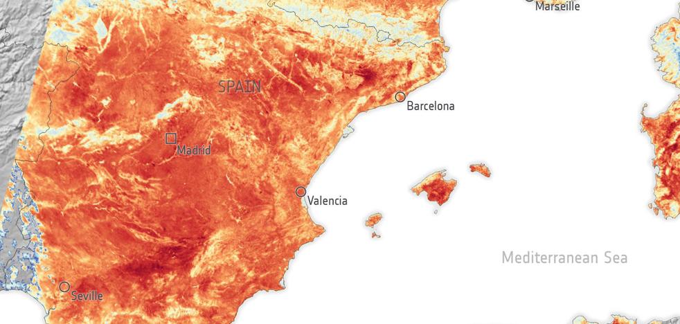 This is how the crisis due to extreme heat that Spain is experiencing from space