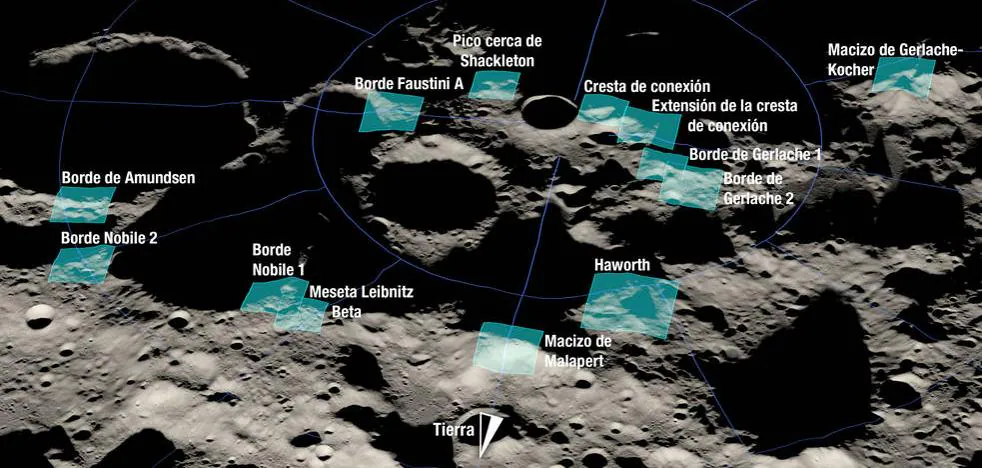 NASA chooses 13 areas of the lunar south pole for the landing of the first woman