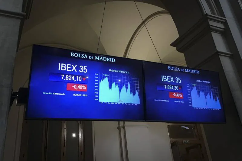 Screens of the Madrid Stock Exchange 