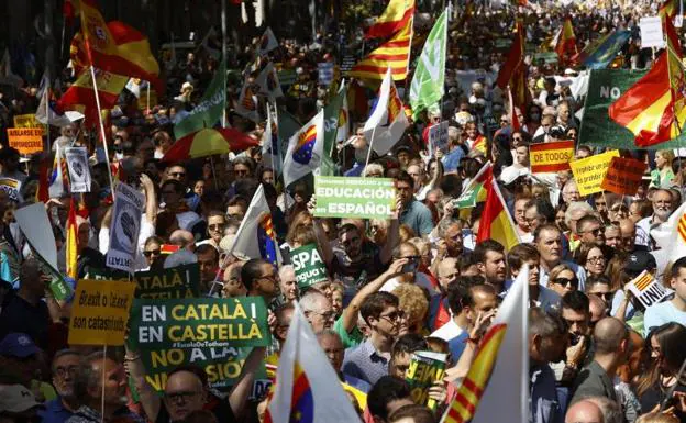 Demonstration in Barcelona to claim that Spanish is also the working language in Catalonia.