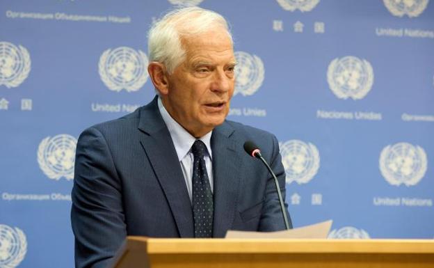 El alto representante de la diplomacia europea, Josep Borrell, en las Naciones Unidas. 