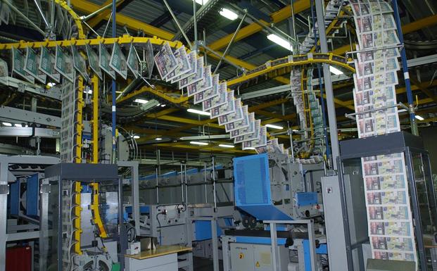 Imagen de las instalaciones de cierre en la planta de impresión de Informaciones Canarias SA en Arinaga.