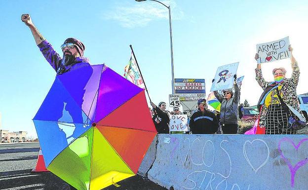 Manifestación en Colorado a favor de las uniones homosexuales.